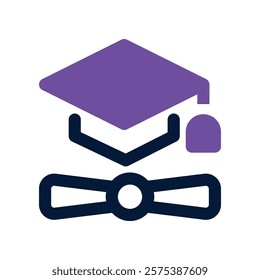 graduation icon. vector dual tone icon for your website, mobile, presentation, and logo design.