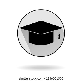Graduation icon vector. education icon flat design isolated on white background.