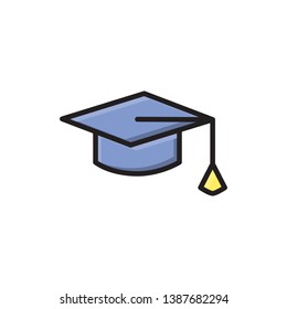 graduation icon vector filled outline design