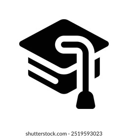 graduation icon. vector glyph icon for your website, mobile, presentation, and logo design.