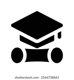 graduation icon. vector glyph icon for your website, mobile, presentation, and logo design.