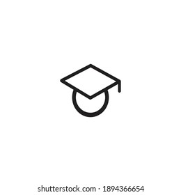 Graduation icon, vector illustration on white background.