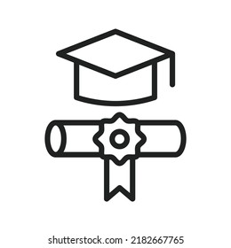 Graduation icon vector image. Can also be used for Physical Fitness. Suitable for mobile apps, web apps and print media.