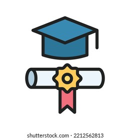 Graduation icon vector image. Can also be used for Physical Fitness. Suitable for mobile apps, web apps and print media.