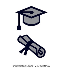 graduation icon vector isolated on background