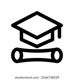 graduation icon. vector line icon for your website, mobile, presentation, and logo design.