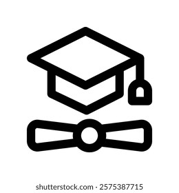 graduation icon. vector line icon for your website, mobile, presentation, and logo design.