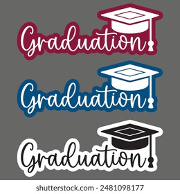 Graduation icon vector print and cut design
