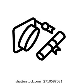 Vector de ícono de graduación del conjunto de la academia de estudio
