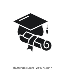 graduation icons isolated on White Background. Flat style design

