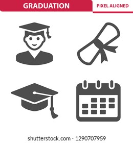 Graduation Icons. Professional, pixel perfect icons, EPS 10 format.