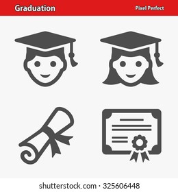 Graduation Icons. Professional, pixel perfect icons optimized for both large and small resolutions. EPS 8 format.