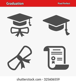 Graduation Icons. Professional, pixel perfect icons optimized for both large and small resolutions. EPS 8 format.