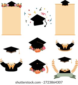 Graduierungsgrafik mit einem Abschluss, der akademische Leistung und Erfolg symbolisiert.