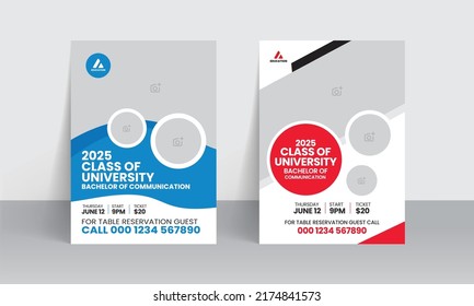 Graduation Invitation Flyer Template And Professional Celebration Invite Card Design