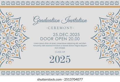 graduation invitation with mandala template