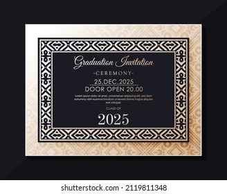 graduation invitation with ornament template
