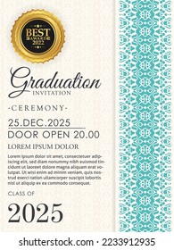 graduation invitation with ornament template	