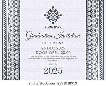 graduation invitation with ornament template