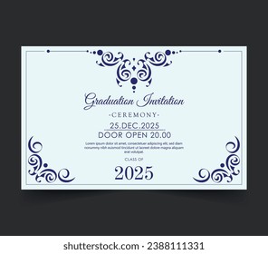 graduation invitation with ornament template