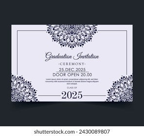graduation invitation with ornament template