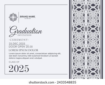 graduation invitation with ornament template