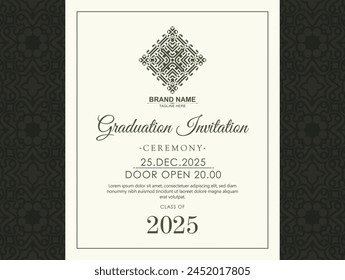 invitación de graduación con Plantilla de adorno