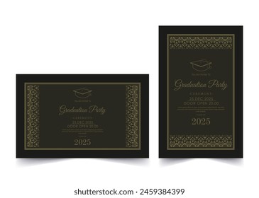 graduation invitation with ornament template