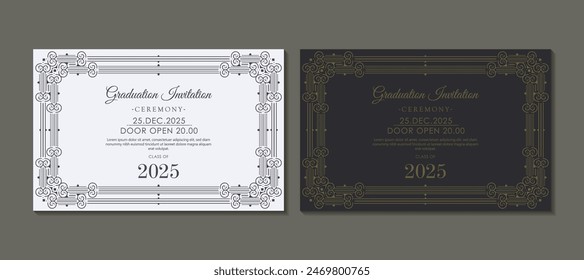 graduation invitation with ornament template