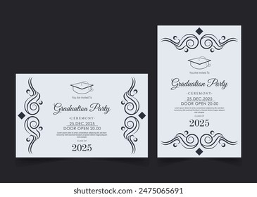 graduation invitation with ornament template