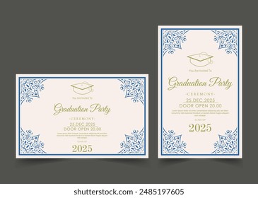 graduation invitation with ornament template