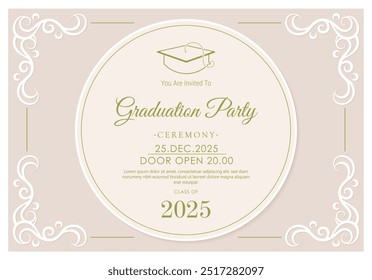 graduation invitation with ornament template