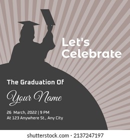 Graduation invitations design template. Vector old style design.