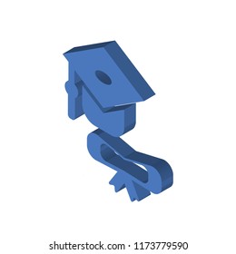 Graduation isometric left top view 3D icon