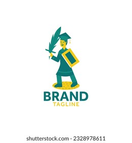 Graduation knight logo. Unique, character, simple.