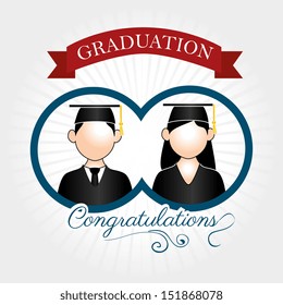 graduation label over lineal background vector illustration 