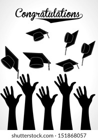 graduation label over white background vector illustration 