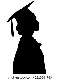 graduation lady silhouette vector illustration. graduation young woman silhouette