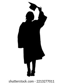 graduation lady silhouette vector illustration. graduation young woman silhouette