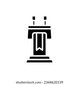 Graduation Lectern Filled Icon Vector Illustration