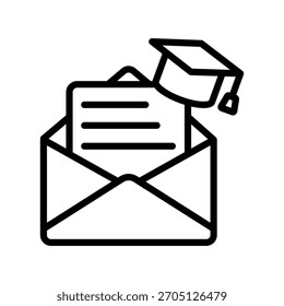 Letra de graduação ícone de linha , vetor, pixel perfect, arquivo ilustrador 