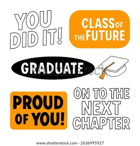 Graduation Lettering Bundle, Class of the Future, You Did It, Graduate, Proud of You, On to the Next Chapter