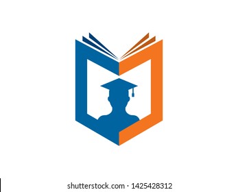 Graduation Library or Book Logo Template, Icon, Symbol