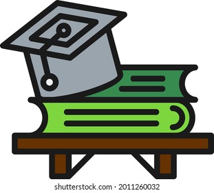 Diseño de iconos vectores rellenos de línea de graduación

