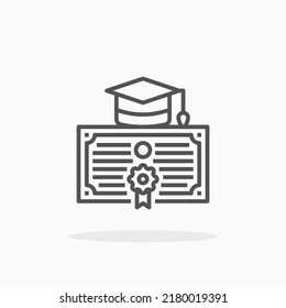 Graduation line icon. Editable stroke and pixel perfect. Can be used for digital product, presentation, print design and more.