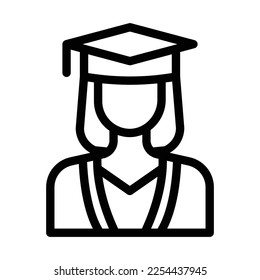 graduation line icon illustration vector graphic