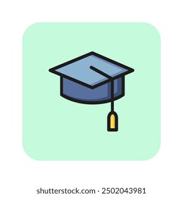 Graduation line icon. University, diploma, finals. Education concept. Vector illustration can be used for topics like university, graduation, studying