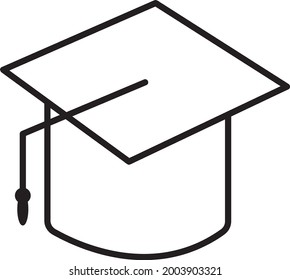 Graduation line icon vector design template and illustration with editable stroke