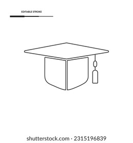 Graduation Line Icon Vector Design.