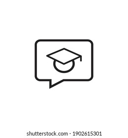 Graduation line icon vector illustration on with background.